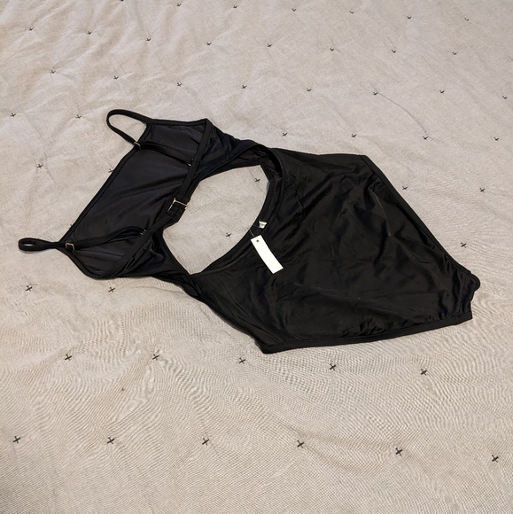 Madewell NWT Second Wave Cut Out Swimsuit Medium Black - Picture 4 of 6